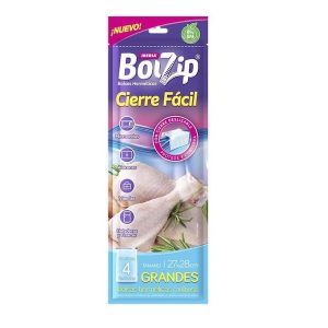 3 Bolzip Bolsas Herméticas Grandes Cierre Fácil (x4u)