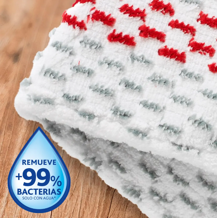 Mopa Plana Con Spray Max PaƱo Microfibra Vileda Rojo 1-2 Spray Max - Imagen 6