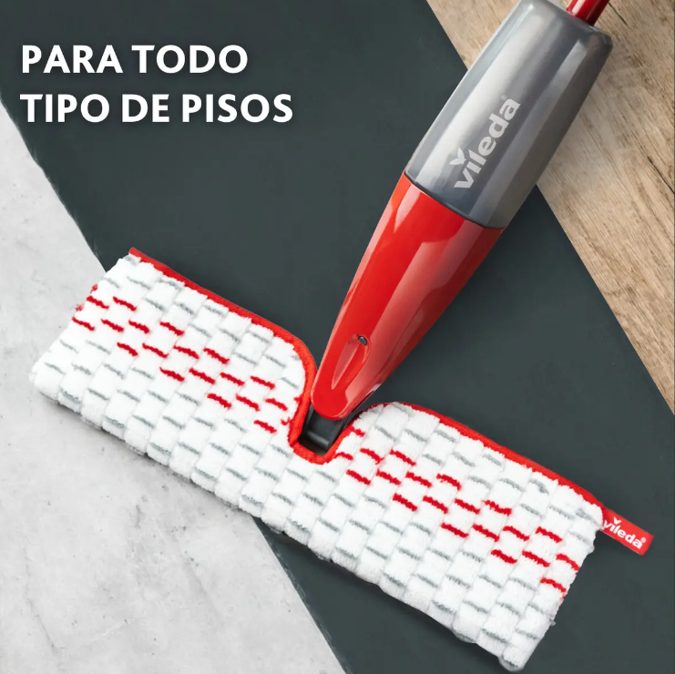 Mopa Plana Con Spray Max PaƱo Microfibra Vileda Rojo 1-2 Spray Max - Imagen 3
