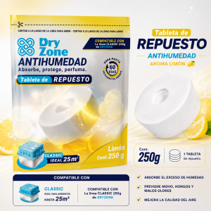 Repuesto Antihumedad Dry Zone Pastilla Limon 250grs. 25m3
