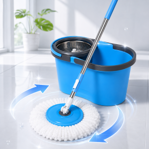 Balde Mopa Centrifuga Fontein Esencial + 2 Mopas + Cepillo Azul